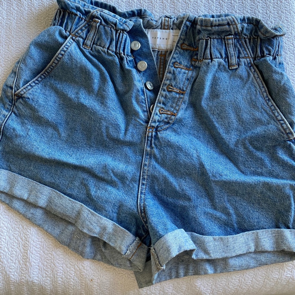 Top shop ruffle top jean short